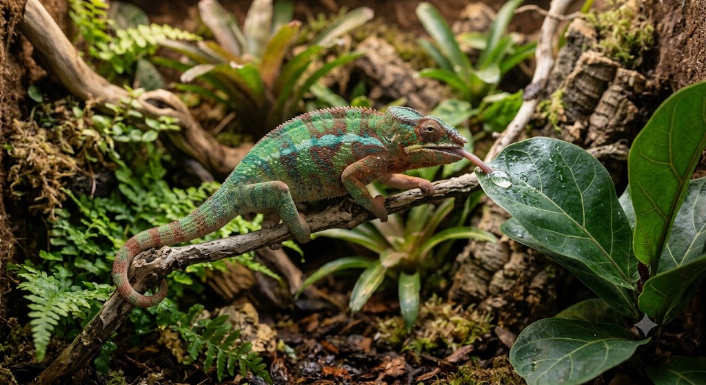 Hydratation du caméléon