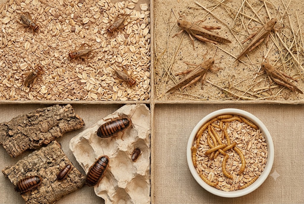 Comparatif des insectes nourriciers