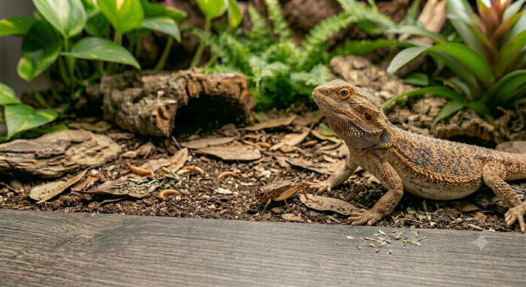 Reptile qui refuse les grillons